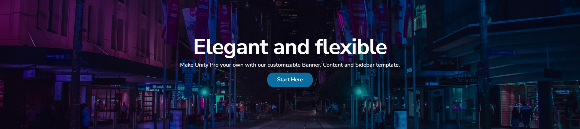 Banner, content and sidebar page